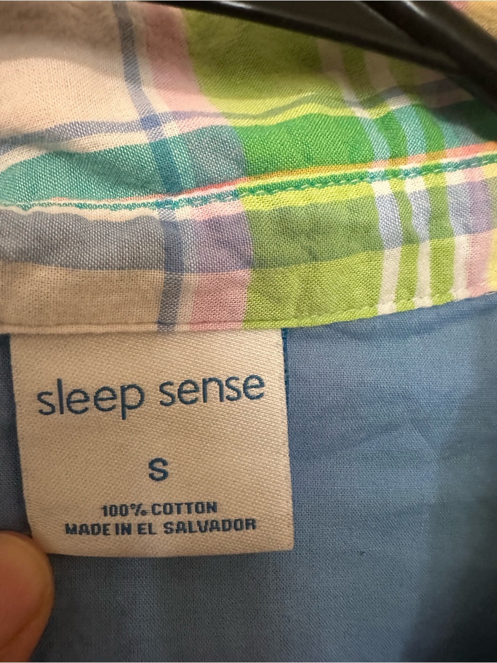 Sleep Sense Plaid Cotton Pajama Set S/XS Pastel - Picture 3 of 5